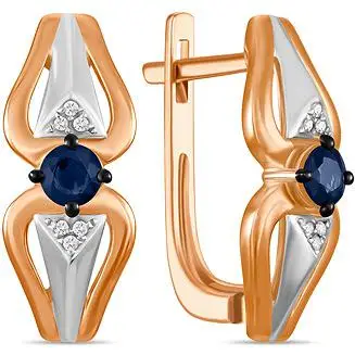 

Lucas gold earrings with sapphires and diamonds in red gold