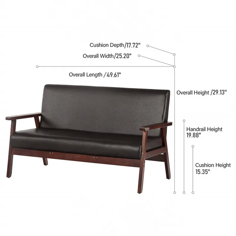 Кресло для гостиной с современным дизайном 2 места Loveseat кожаное кресло