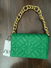 Bolso de hombro con cadena para mujer, bolsa de mano de cuero sintético verde suave, estilo Retro e informal, de alta calidad