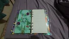 Funda para cuaderno con lentejuelas brillantes A5/A6, carpeta de archivos transparente de 6 anillos, carpeta de anillas de hojas sueltas, suministros de papelería Kawaii