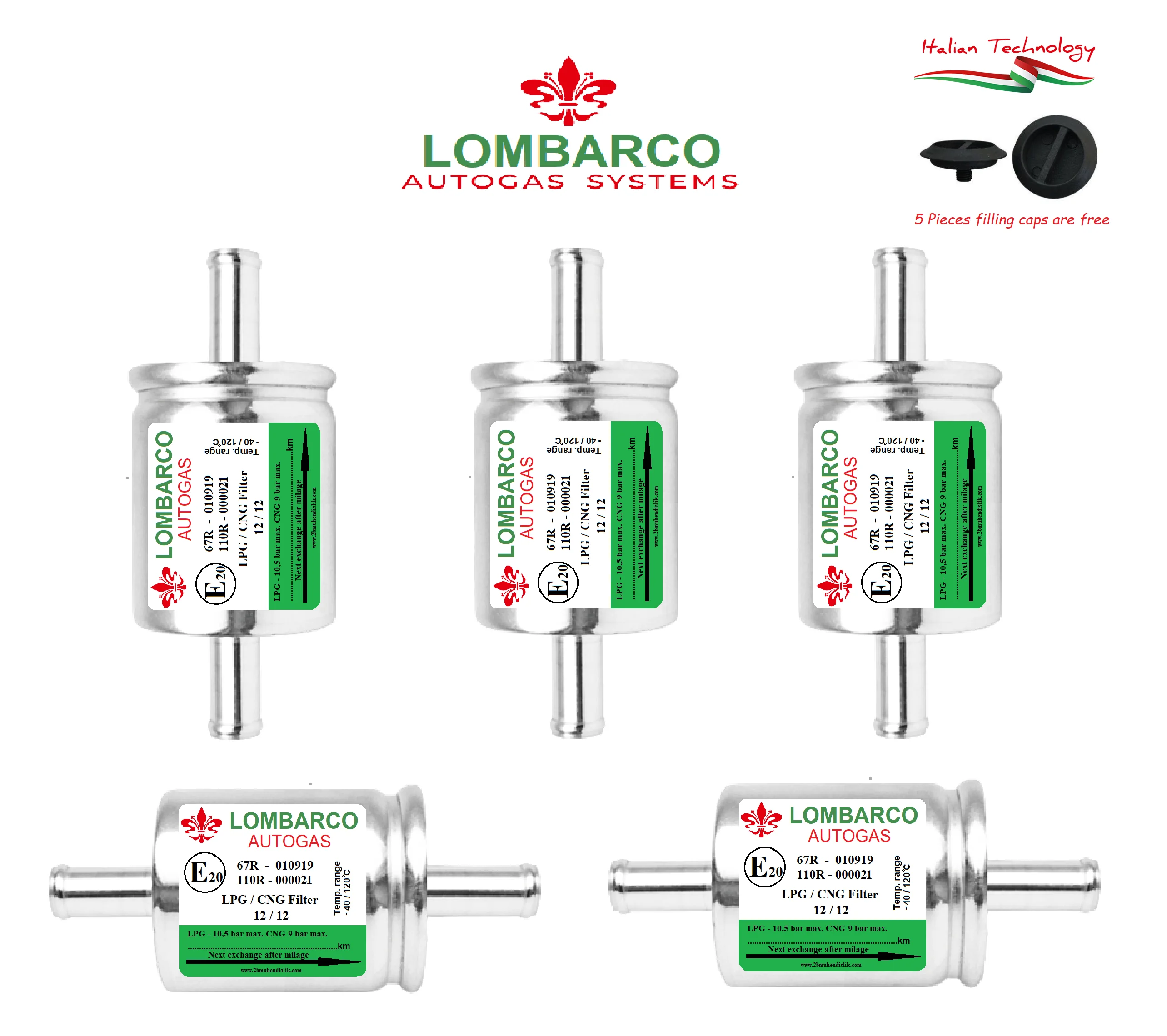 

LPG CNG GPL Lombarco Filters x 5 Pieces Zenit Digitronic EuropeGas Stag KME BRC Zavoli TA Lovato Cangas Spark Atiker All Type