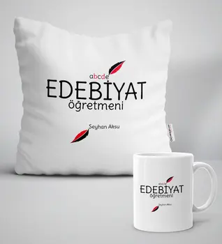 

Personalized Letters Teacher White Pillow Mug Seti-5