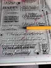 Sellos de mensajes para hacer tarjetas, sellos transparentes para manualidades, colección de recortes