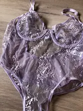 Yimunancy-Body de encaje Floral para mujer, Body transparente Sexy de peluche, monos ajustados para mujer 2020