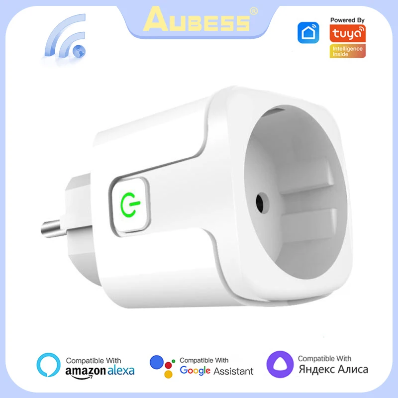 AUBESS Tuya WIFI Smart Socket 16A Work with Alexa Google Home Yandex