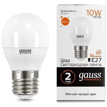 

Lamp Gauss led Elementary ball 12 W E 27 3000 K 53212