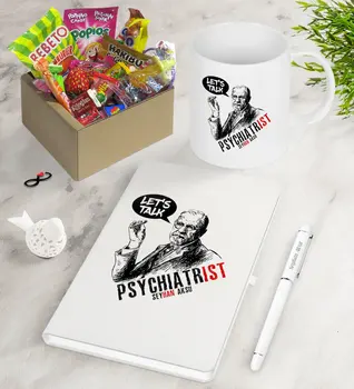 

Personalized Psychiatrist Nostalgic Lezzetler Notebook Pen Mug Gift Seti-5