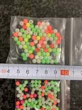 Color mezclado de pesca de 100 unids/lote duro redondo de plástico flotante pesca perlas de diámetro 4mm/5mm/6mm/7mm/8mm