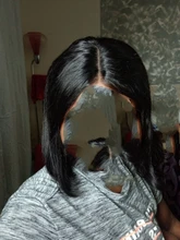 Celie Bob-Peluca de cabello humano liso con encaje frontal, postizo de pelo liso con cierre de 4x4 de densidad 150