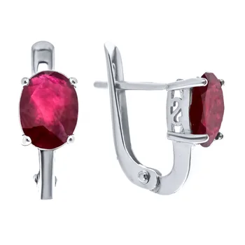 

Earrings made of silver with Ruby and Ruby Nat. (h)