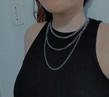 Vnox-Cadena de eslabones cubanos de acero inoxidable, collar de color dorado, plateado y negro, para hombres y mujeres