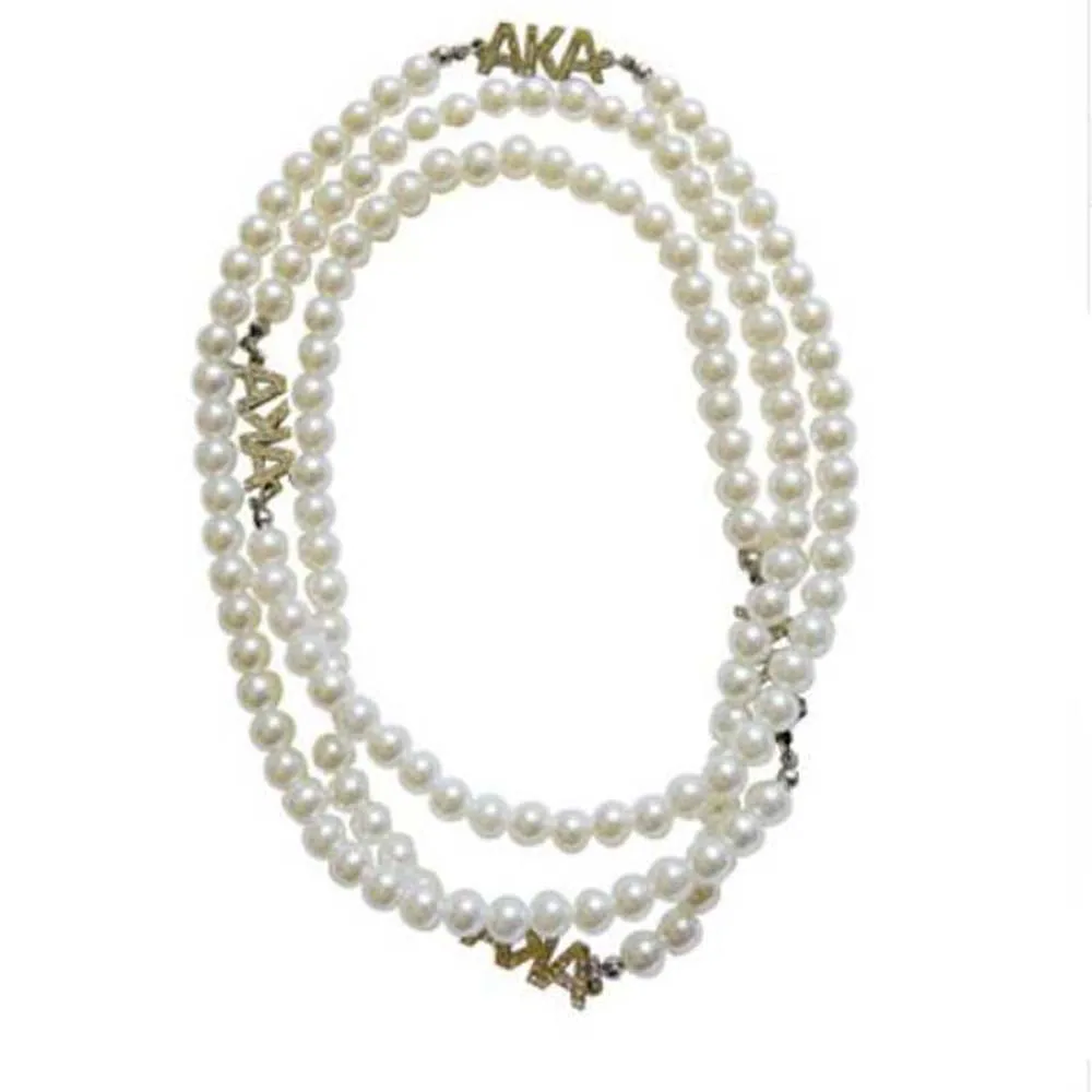 Греческие Буквы сорти Многослойные Длинные жемчужины AKA жемчужное ожерелье ювелирные изделия - Окраска металла: white