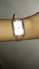 Reloj de cuarzo rectangular para mujer, cronógrafo de pulsera sencillo y a la moda, Casual, de cuero, color marrón, 2019
