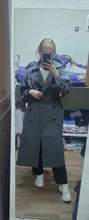 Gabardina larga X holgada de estilo coreano para mujer, abrigo de doble botonadura con cinturón, manto de dama, rompevientos, prendas de vestir de primavera y otoño, color gris