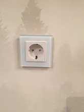 Power-Socket Glass-Panel Livolo Eu Wall Standard White 16A Crystal AC No 110--250v No-Logo