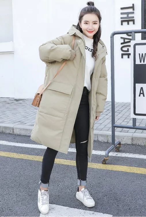 

Obrix Spring Autumn Female Jacket Casual Style Female Long Loose Hooded Sweet Cotton Liner Jacket For Women