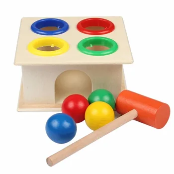 

Baby Wood Knock Hit Hamster Game Playing Children Colors Matching Hand Eyes Exercise Kids Early Educational , Healthy wooden toy