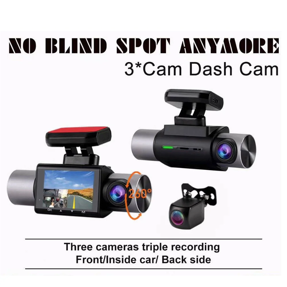 Night Vision Camara Para Coche Car Black Video Camera 3 Channel Camara De Auto 1080p Car Gps Dash Cam - Dvr/dash Camera - AliExpress