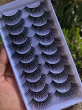 Pestañas postizas 3D de visón falso, naturales, gruesas, largas, espectaculares, maquillaje para pestañas falsas, novedad de 5/10 pares