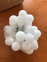Lights-String Garland Cotton-Ball Led Wedding Party Christmas Outdoordiy Holiday 5M Crib
