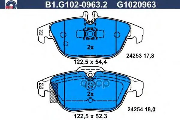 Колодки Тормозные Galfer B1g10209632 GALFER арт. B1G10209632