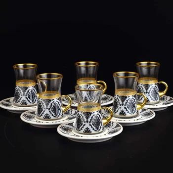 

Lima White Turkish Tea Set With Holder