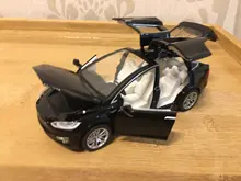 1:32 modelo Tesla X coche en miniatura de aleación con tirar juguete electrónico con simulación de luces y música modelo juguetes para niños de regalo