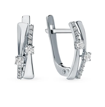 

Silver earrings with cubic zirconia sunlight sample 925