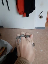 Anillos Punk de Hip Pop para mujer, cadena ajustable multicapa, cuatro anillos abiertos para dedos, anillos giratorios de aleación para mujer, regalo de fiesta