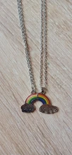 2 unids/set mejor amigo collar encanto señora Corazón Arco Iris grabar mejor amigo para siempre COLLAR COLGANTE amistad mejores amigos regalo de la joyería