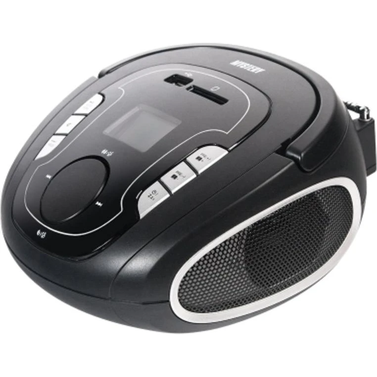 Акустика портативная Mystery BM-6008UB black/silver (всечастотный динамик; 2 х 1.5 Вт; будильник;  ЖК дисплей; флэш-карт