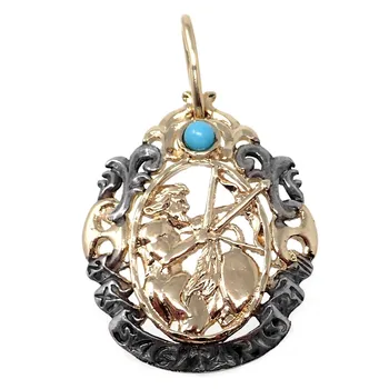 

Pendant 925 Sterling silver m Sagittarius horoscope 33mm. Plated [AB7204]