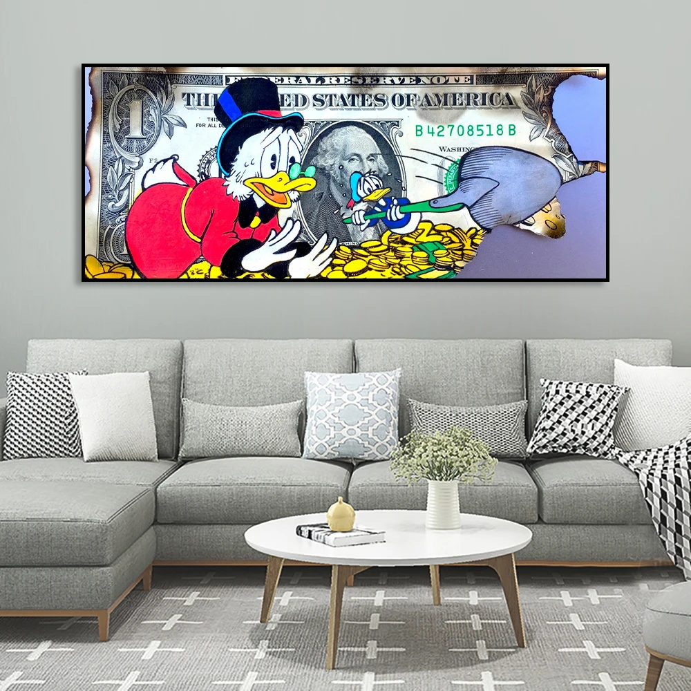 Wholesale Cartoon Duck Graffiti Money Wall Art Pictures and Street