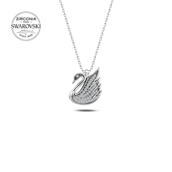 

Teleplus Swarovski Zirconia Cubic Zirconia Swan Pendant 925 Sterling Silver