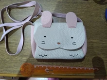 Monedero de piel sintética para niña, cartera pequeña de piel sintética con diseño de conejo