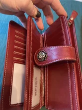 Long Wallet Purses Brown Rfid Black More-Function Large-Capacity Genuine-Leather Women