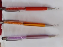 Bolígrafo de cristal creativa, bolígrafo de diamante bolígrafos de papelería, bolígrafo táctil, 11 colores, negro aceitoso, 1 Uds./venta