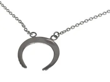 

First-Law silver choker with glitter inverted moon Center
