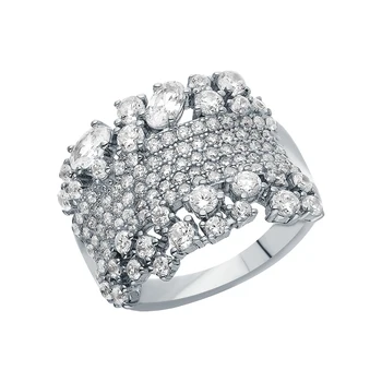 

Silver ring with cubic zirconia sunlight sample 925