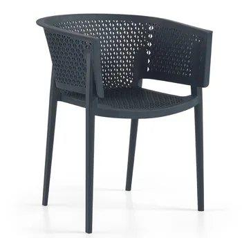 

Armchair BILL, stackable, polypropylene anthracite