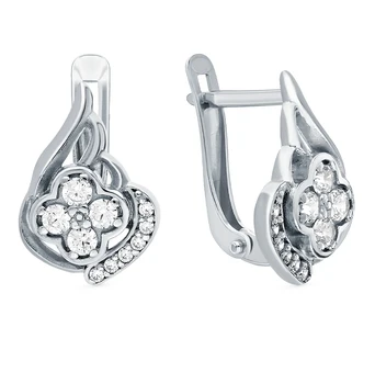

Silver earrings with cubic zirconia sunlight sample 925