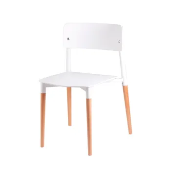 

Pack 4 dining chairs modern Nordic. Kitchen chair, dining table, desk, salon. Modern furniture. Wood and plastic