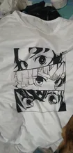 Camiseta de Anime japonés Demon Slayer Kimetsu No Yaiba, camiseta Harajuku de Hip Hop, camisetas holgadas de manga corta para mujer