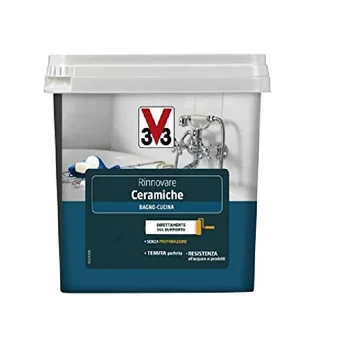 

V33 Smalto Rinnovatore Per Ceramiche, Antimuffa, Lavabile, Ottima Resa, Opaco 0.75 Lt