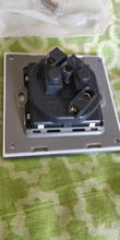 Outlet Power-Socket Tempered-Glass-Panel Coswall Children Protective-Lock Grounded 16A