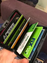 Caja de tarjetas de visita antirrobo RFID con impresión en Color a la moda para mujer, tarjetero con bolsillo para tarjetas de crédito, tarjetero de aluminio resistente al agua