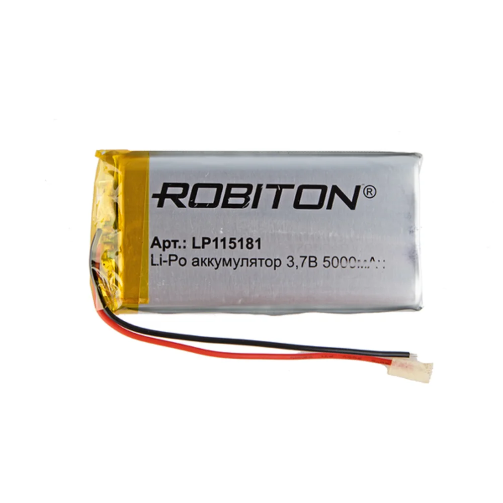 Аккумулятор ROBITON LP 115181 3.7 вольта 5000 mAh Li-Pol литий-ионный полимерный призма со схемой