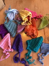 Muñecas de arcoíris de madera de ganchillo, en gorros para Pastel, bloques apilables, muñecas NATURALES DE MADERA EN sombrero tejido, juguete Montessori, 6/12 Uds.