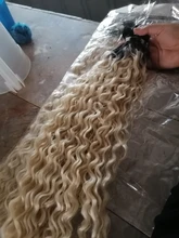 Meepo-mechones de cabello sintético Afro rizado, extensiones de cabello de 32 pulgadas con rizos súper largos, pelo de color marrón, Rubio, degradado