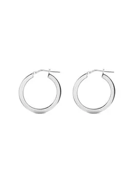 

Silver earrings Hoops Smooth square 21x3mm